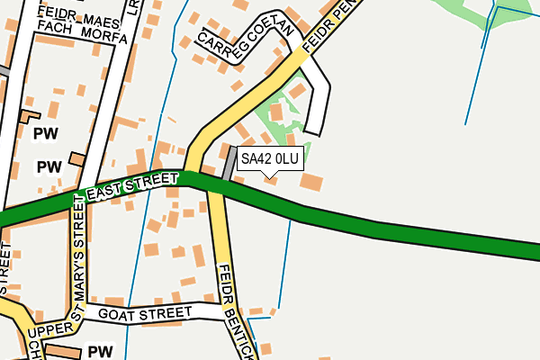 SA42 0LU map - OS OpenMap – Local (Ordnance Survey) SA42 0LU map - OS OpenMap – Local (Ordnance Survey)
