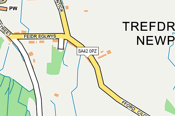 SA42 0PZ map - OS OpenMap – Local (Ordnance Survey)