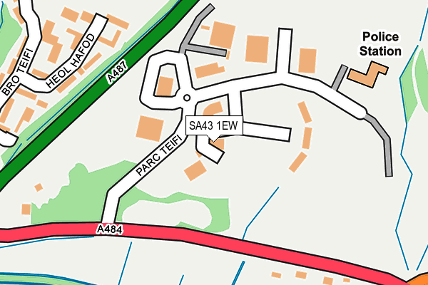 SA43 1EW map - OS OpenMap – Local (Ordnance Survey) SA43 1EW map - OS OpenMap – Local (Ordnance Survey)