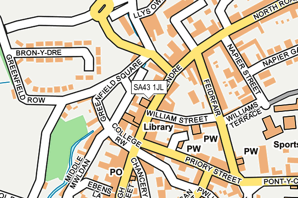 SA43 1JL map - OS OpenMap – Local (Ordnance Survey) SA43 1JL map - OS OpenMap – Local (Ordnance Survey)