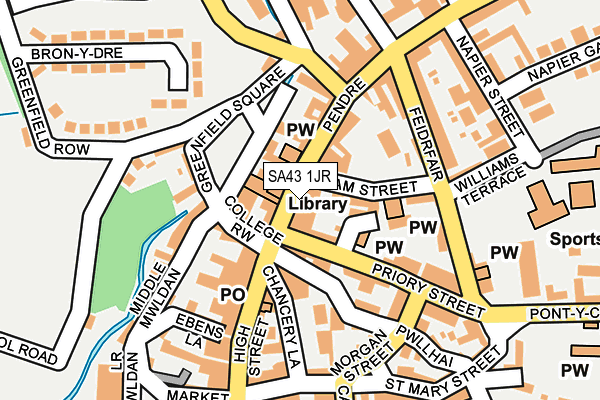 SA43 1JR map - OS OpenMap – Local (Ordnance Survey) SA43 1JR map - OS OpenMap – Local (Ordnance Survey)