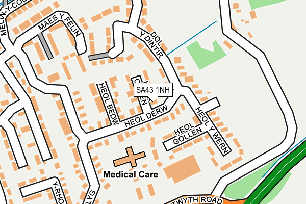 SA43 1NH map - OS OpenMap – Local (Ordnance Survey) SA43 1NH map - OS OpenMap – Local (Ordnance Survey)