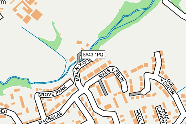 SA43 1PQ map - OS OpenMap – Local (Ordnance Survey) SA43 1PQ map - OS OpenMap – Local (Ordnance Survey)