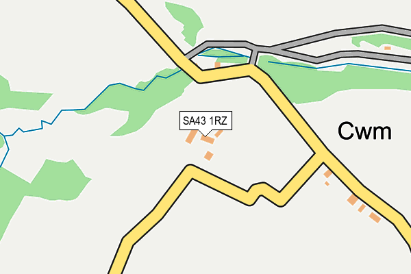 SA43 1RZ map - OS OpenMap – Local (Ordnance Survey) SA43 1RZ map - OS OpenMap – Local (Ordnance Survey)