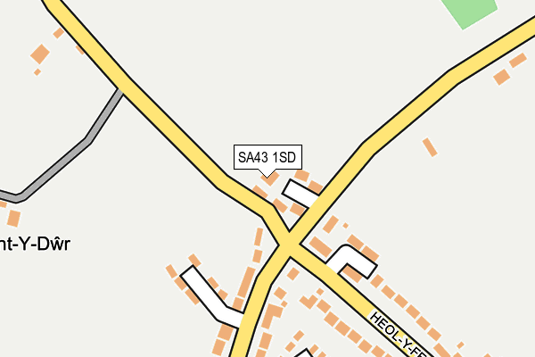 SA43 1SD map - OS OpenMap – Local (Ordnance Survey) SA43 1SD map - OS OpenMap – Local (Ordnance Survey)