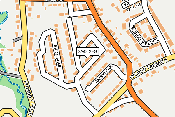 SA43 2EG map - OS OpenMap – Local (Ordnance Survey) SA43 2EG map - OS OpenMap – Local (Ordnance Survey)