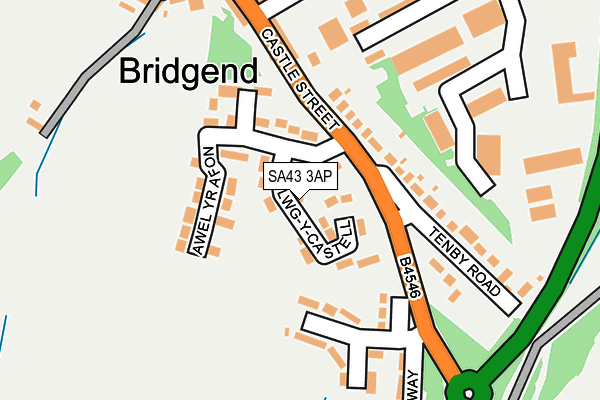 SA43 3AP map - OS OpenMap – Local (Ordnance Survey) SA43 3AP map - OS OpenMap – Local (Ordnance Survey)