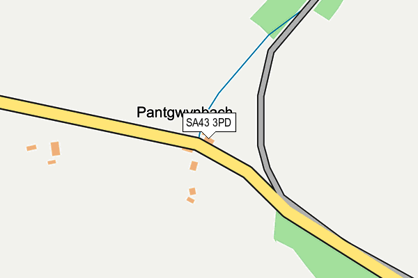 SA43 3PD map - OS OpenMap – Local (Ordnance Survey) SA43 3PD map - OS OpenMap – Local (Ordnance Survey)