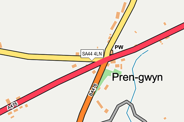 SA44 4LN map - OS OpenMap – Local (Ordnance Survey) SA44 4LN map - OS OpenMap – Local (Ordnance Survey)
