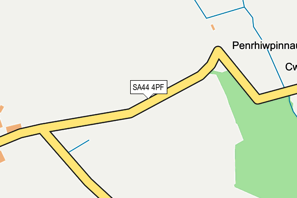 SA44 4PF map - OS OpenMap – Local (Ordnance Survey) SA44 4PF map - OS OpenMap – Local (Ordnance Survey)
