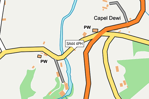 SA44 4PH map - OS OpenMap – Local (Ordnance Survey) SA44 4PH map - OS OpenMap – Local (Ordnance Survey)