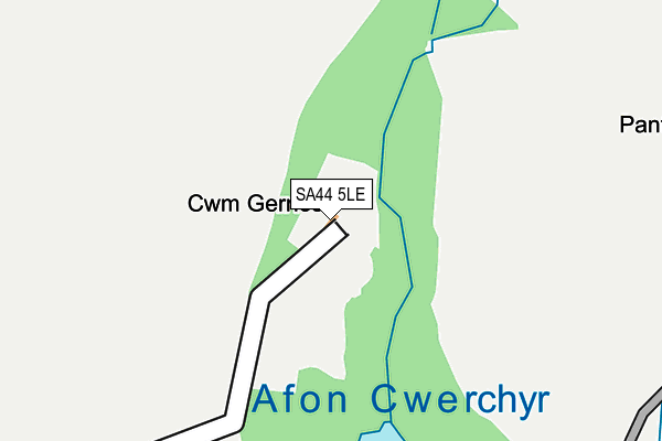 SA44 5LE map - OS OpenMap – Local (Ordnance Survey) SA44 5LE map - OS OpenMap – Local (Ordnance Survey)