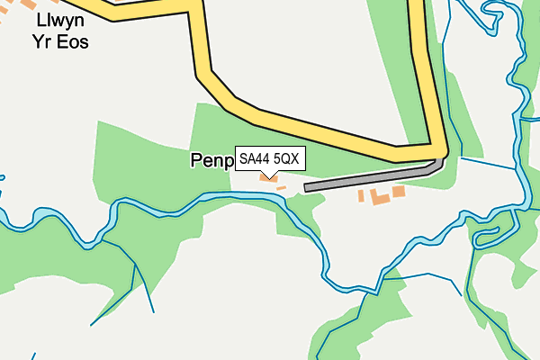 SA44 5QX map - OS OpenMap – Local (Ordnance Survey) SA44 5QX map - OS OpenMap – Local (Ordnance Survey)