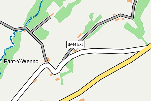 SA44 5XJ map - OS OpenMap – Local (Ordnance Survey) SA44 5XJ map - OS OpenMap – Local (Ordnance Survey)