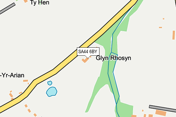 SA44 6BY map - OS OpenMap – Local (Ordnance Survey) SA44 6BY map - OS OpenMap – Local (Ordnance Survey)