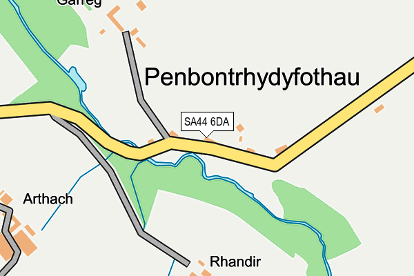SA44 6DA map - OS OpenMap – Local (Ordnance Survey) SA44 6DA map - OS OpenMap – Local (Ordnance Survey)
