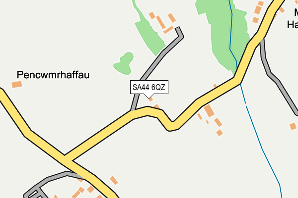 SA44 6QZ map - OS OpenMap – Local (Ordnance Survey) SA44 6QZ map - OS OpenMap – Local (Ordnance Survey)