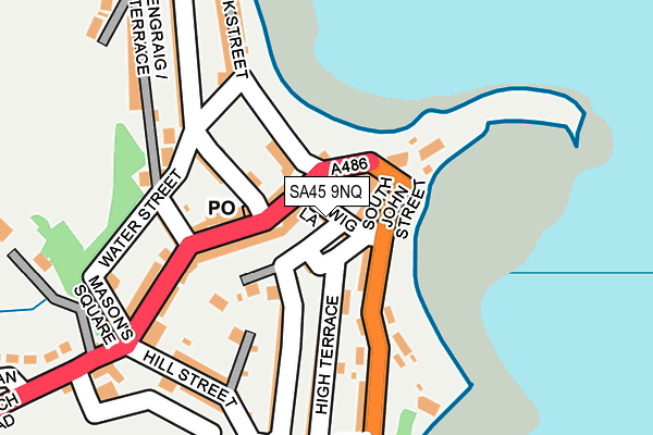 SA45 9NQ map - OS OpenMap – Local (Ordnance Survey) SA45 9NQ map - OS OpenMap – Local (Ordnance Survey)