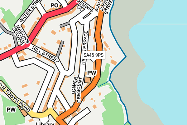 SA45 9PS map - OS OpenMap – Local (Ordnance Survey) SA45 9PS map - OS OpenMap – Local (Ordnance Survey)