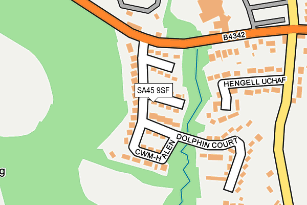 SA45 9SF map - OS OpenMap – Local (Ordnance Survey) SA45 9SF map - OS OpenMap – Local (Ordnance Survey)