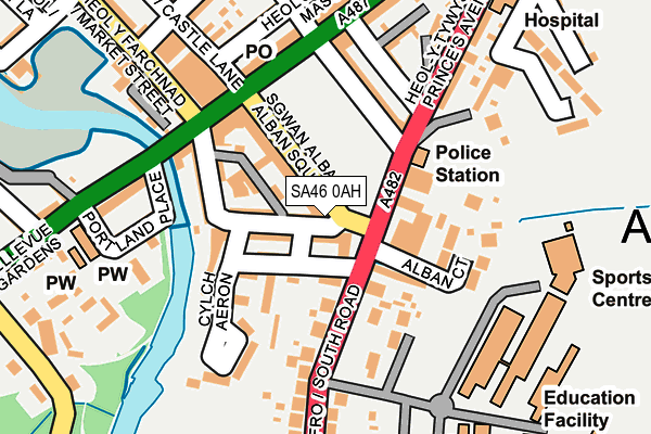 SA46 0AH map - OS OpenMap – Local (Ordnance Survey) SA46 0AH map - OS OpenMap – Local (Ordnance Survey)