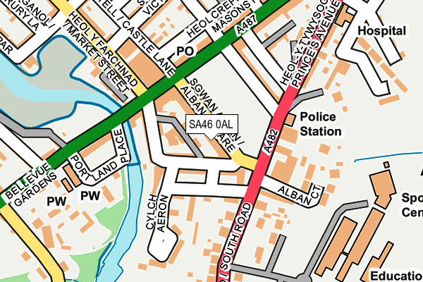 SA46 0AL map - OS OpenMap – Local (Ordnance Survey) SA46 0AL map - OS OpenMap – Local (Ordnance Survey)