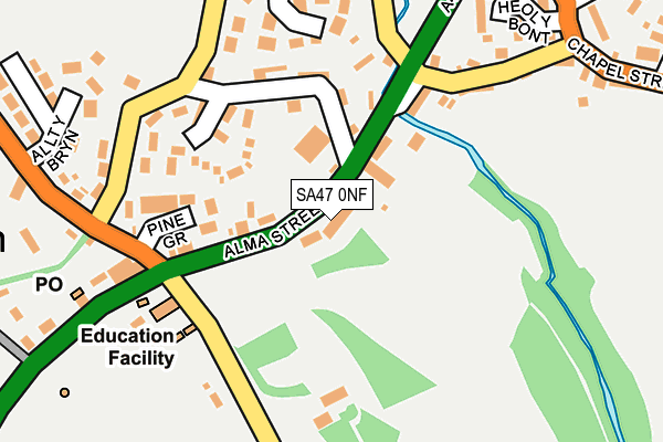 SA47 0NF map - OS OpenMap – Local (Ordnance Survey) SA47 0NF map - OS OpenMap – Local (Ordnance Survey)