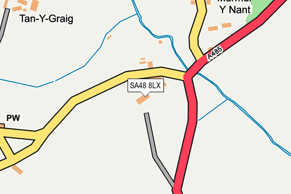 SA48 8LX map - OS OpenMap – Local (Ordnance Survey)