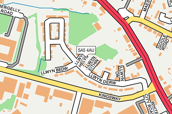 SA5 4AU map - OS OpenMap – Local (Ordnance Survey) SA5 4AU map - OS OpenMap – Local (Ordnance Survey)