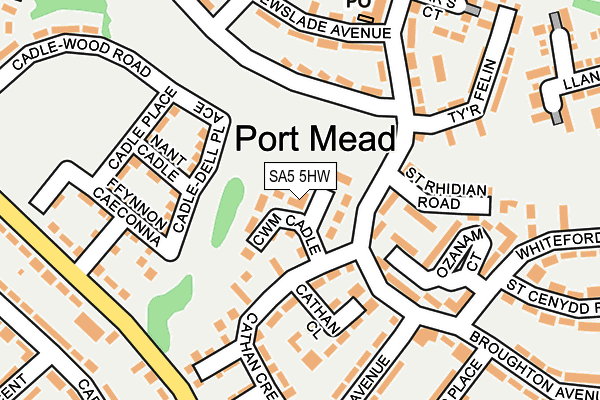 SA5 5HW map - OS OpenMap – Local (Ordnance Survey) SA5 5HW map - OS OpenMap – Local (Ordnance Survey)