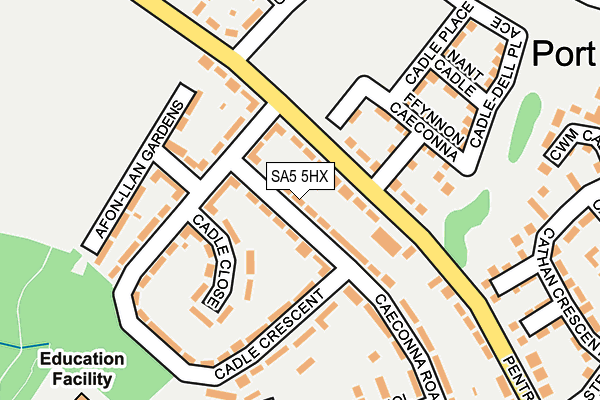 SA5 5HX map - OS OpenMap – Local (Ordnance Survey) SA5 5HX map - OS OpenMap – Local (Ordnance Survey)