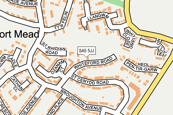 SA5 5JJ map - OS OpenMap – Local (Ordnance Survey) SA5 5JJ map - OS OpenMap – Local (Ordnance Survey)