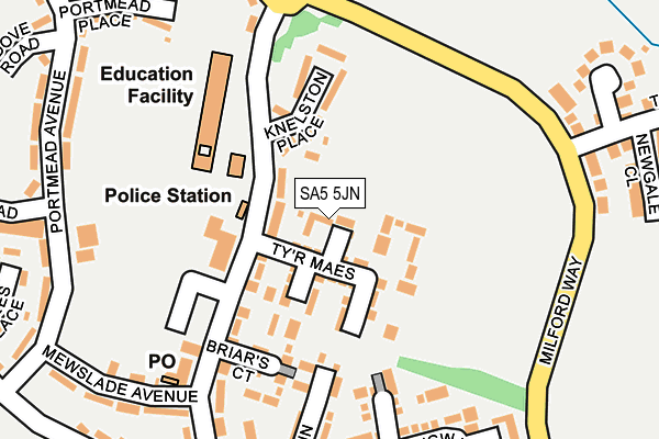 SA5 5JN map - OS OpenMap – Local (Ordnance Survey) SA5 5JN map - OS OpenMap – Local (Ordnance Survey)