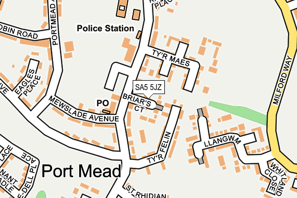 SA5 5JZ map - OS OpenMap – Local (Ordnance Survey) SA5 5JZ map - OS OpenMap – Local (Ordnance Survey)