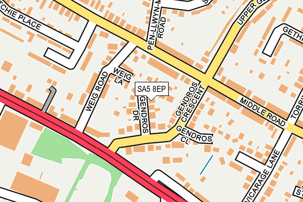 SA5 8EP map - OS OpenMap – Local (Ordnance Survey) SA5 8EP map - OS OpenMap – Local (Ordnance Survey)