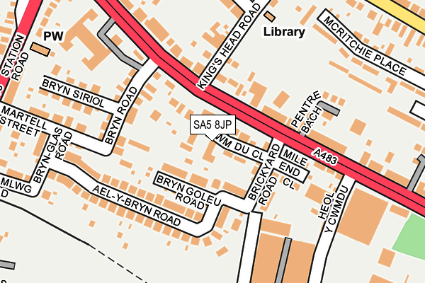 SA5 8JP map - OS OpenMap – Local (Ordnance Survey)
