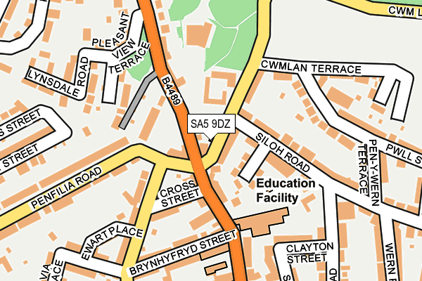SA5 9DZ map - OS OpenMap – Local (Ordnance Survey) SA5 9DZ map - OS OpenMap – Local (Ordnance Survey)