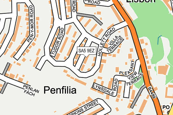 SA5 9EZ map - OS OpenMap – Local (Ordnance Survey) SA5 9EZ map - OS OpenMap – Local (Ordnance Survey)