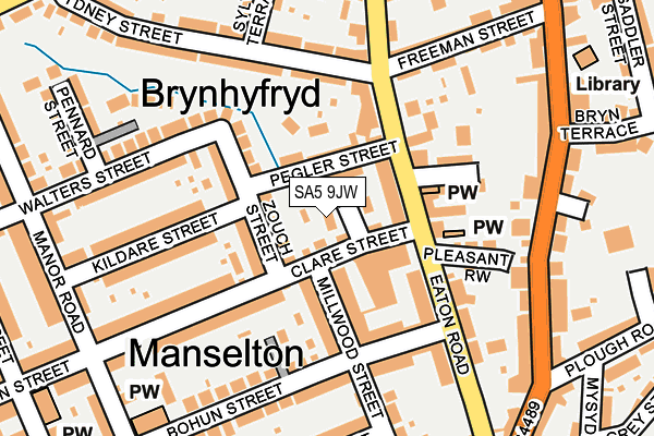 SA5 9JW map - OS OpenMap – Local (Ordnance Survey) SA5 9JW map - OS OpenMap – Local (Ordnance Survey)