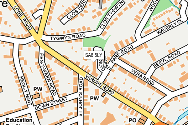 SA6 5LY map - OS OpenMap – Local (Ordnance Survey) SA6 5LY map - OS OpenMap – Local (Ordnance Survey)