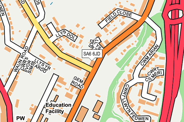 SA6 6JD map - OS OpenMap – Local (Ordnance Survey) SA6 6JD map - OS OpenMap – Local (Ordnance Survey)