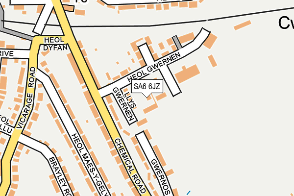 SA6 6JZ map - OS OpenMap – Local (Ordnance Survey) SA6 6JZ map - OS OpenMap – Local (Ordnance Survey)