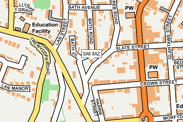 SA6 8AZ map - OS OpenMap – Local (Ordnance Survey) SA6 8AZ map - OS OpenMap – Local (Ordnance Survey)