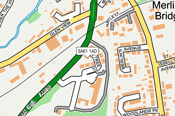 SA61 1AD map - OS OpenMap – Local (Ordnance Survey)