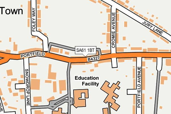 SA61 1BT map - OS OpenMap – Local (Ordnance Survey) SA61 1BT map - OS OpenMap – Local (Ordnance Survey)
