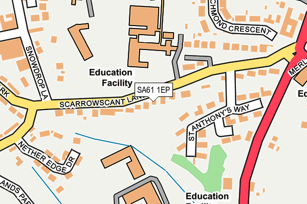 SA61 1EP map - OS OpenMap – Local (Ordnance Survey) SA61 1EP map - OS OpenMap – Local (Ordnance Survey)