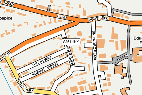 SA61 1HX map - OS OpenMap – Local (Ordnance Survey) SA61 1HX map - OS OpenMap – Local (Ordnance Survey)
