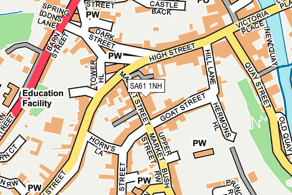 SA61 1NH map - OS OpenMap – Local (Ordnance Survey) SA61 1NH map - OS OpenMap – Local (Ordnance Survey)