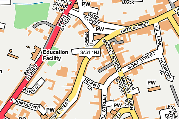 SA61 1NJ map - OS OpenMap – Local (Ordnance Survey) SA61 1NJ map - OS OpenMap – Local (Ordnance Survey)