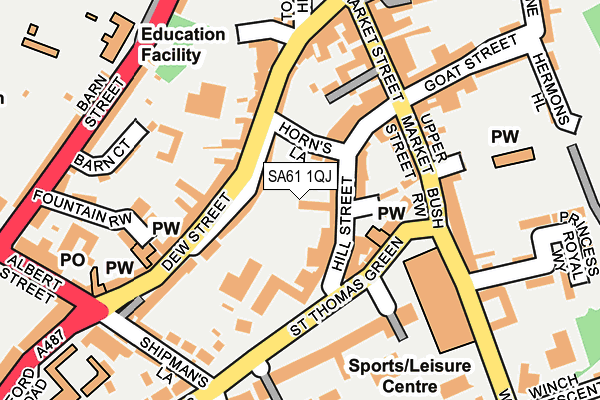 SA61 1QJ map - OS OpenMap – Local (Ordnance Survey)
